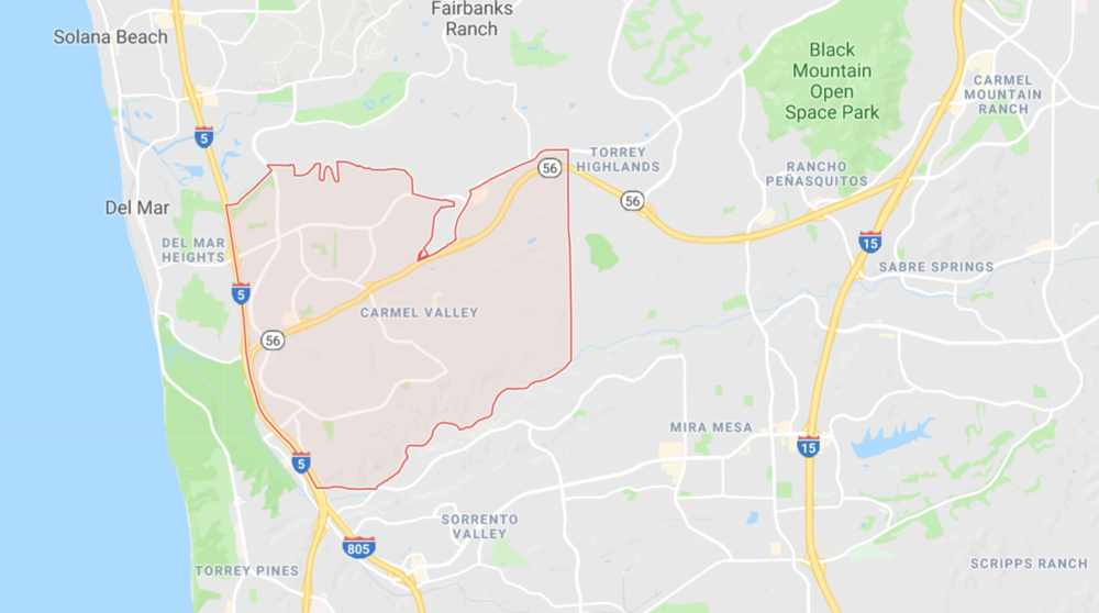 Carmel Valley, Neighborhood Spotlight San Diego Premier Property Management, Map